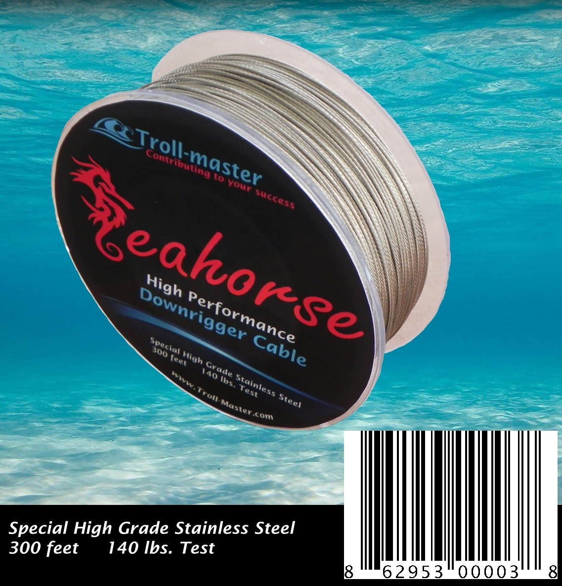 Seahorse Downrigger Cable Stainless Steel 300 ft